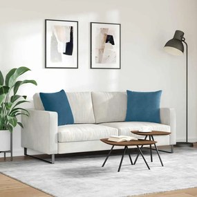 vidaXL Μαξιλάρι Καναπέ 2 τμχ. Βελούδο Μπλε 50 x 50 cm