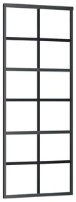 vidaXL Πόρτα Συρόμενη Μαύρη 76 x 205 εκ. από Γυαλί ESG / Αλουμίνιο