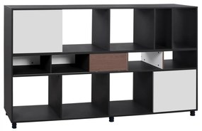 Professional office library-shelf walnut and grey 220x40x120