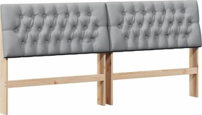 vidaXL Ταπετσαρισμένο κεφαλάρι Ανοιχτό γκρι 200 cm