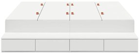 vidaXL Κρεβάτι με αποθηκευτικό χώρο Λευκό 236.5 x 140 x 31.5 εκατοστά