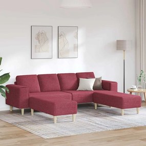 vidaXL Σετ Καναπέ 3 pcs Μπορντό ύφασμα