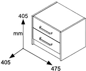 Κομοδίνο OLYMPUS pakoworld χρώμα wenge 47,5x40,5x40,5εκ.