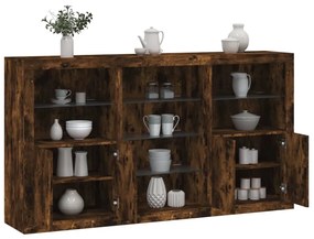 Μπουφές με Φώτα LED Καπνιστή Δρυς 181,5 x 37 x 100 εκ.