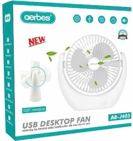 Aerbes Ανεμιστηράκι USB Λευκό AB-J405