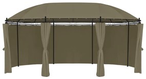 vidaXL Κιόσκι με Κουρτίνες Taupe 520 x 349 x 255 εκ. 180 γρ./μ²