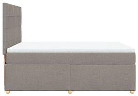 vidaXL Κρεβάτι Boxspring με Στρώμα Taupe 140x190 εκ. Υφασμάτινο