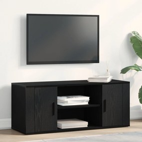 vidaXL Κονσόλα Τηλεόρασης Μαύρο Δρυς 100x35x40 εκ Επεξεργασμένο Ξύλο