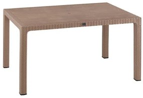 Polypropylene table TODOR 150x90x73.5 rattan cappuccino with UV protection