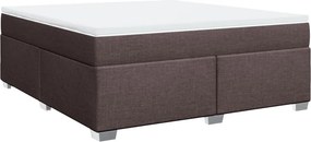 vidaXL Κρεβάτι Boxspring με Στρώμα Σκούρο Καφέ 180x200 εκ Υφασμάτινο