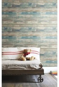 Αυτοκόλλητη Ταπετσαρία Blue Distressed Wood Peel KAL.RMK9052