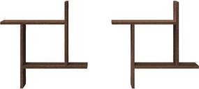 vidaXL Ραφιέρες Τοίχου 2 τεμ. Καφέ Δρυς 50x12x50εκ. Επεξεργασμένο Ξύλο