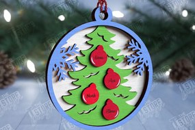 Intra απο ξύλο plywood Χρώμα wenge 3mm-4mm πάχος - Οικογενειακό Χριστουγεννιάτικο Στολίδι | Ιδέα δώρου Δίασταση 6x6 cm INTRAFABR-71463145