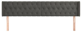 Κεφαλάρι με Πτερύγια Σκούρο Γκρι 203x16x78/88 εκ. Βελούδινο 3119171