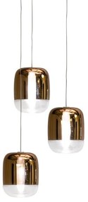 Κρεμαστό Φωτιστικό Οροφής 3xLED 4,2W Dimmable Triac Φυσητό Γυαλί Βάση Φ15cm Gong Mini 3R Prandina-1A63002413070-Χάλκινο 1A63002413070