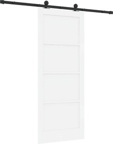 VidaXL Συρόμενη Πόρτα 83 x 202 εκ. Επεξεργασμένο Ξύλο Λευκό και Μαύρο