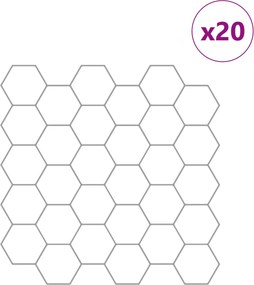 vidaXL Εξάγωνο Πλακάκι 20 τεμ. Λευκό Γκρι 30 x 30 cm