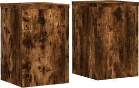 vidaXL Βάσεις Φυτών 2Τεμ. Καπνιστή Δρυς 25x25x35εκ. Επεξεργασμένο Ξύλο