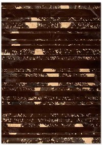 Δερμάτινο Χειροποίητο Χαλί Skin Stripes Acid Brown-Bronze
