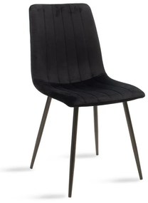 Chair Noor black velvet-black leg 46x57x87 εκ.