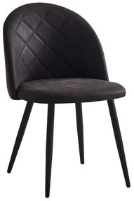BELLA Καρέκλα Τραπεζαρίας, Μέταλλο Βαφή Μαύρο, Ύφασμα Απόχρωση Suede Ανθρακί  50x56x80cm [-Μαύρο/Ανθρακί-] [-Μέταλλο/Ύφασμα-] ΕΜ757,3S