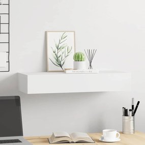 vidaXL Ράφι Επιτοίχιο με Συρτάρι Λευκό 60 x 23,5 x 10 εκ. από MDF