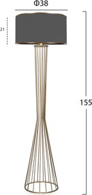 ΦΩΤΙΣΤΙΚΟ ΔΑΠΕΔΟΥ ΧΡΥΣΟ ΓΚΡΙ HM7580.01 Φ38x155 εκ.