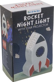 Λάμπα Νυχτός Πύραυλος Με Προτζέκτορα Αστεριών Μπαταρίας Πλαστικό 15cm