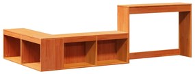 Κομοδίνο με Γραφείο Καφέ Κεριού 222x107x75 εκ Μασίφ Ξύλο Πεύκου - Καφέ