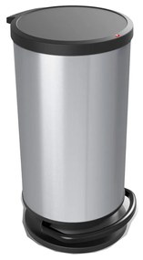 Κάδος Απορριμάτων Στρογγυλός Paso Silver Metallic 30L 35,7x30,2x59,2 - Rotho