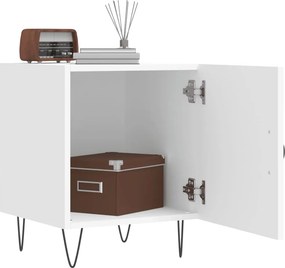 vidaXL Κομοδίνο Λευκό 40 x 40 x 50 εκ. από Επεξεργασμένο Ξύλο