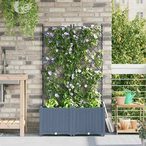 vidaXL Κηποτινάκι με Τρέλα 2 pcs Ανοιχτό γκρι 80 x 40 x 143 εκ. PP