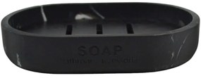 Σαπουνοθήκη 842360 12,6x8,5x2,2cm Marble Effect Black Ankor Πολυέστερ