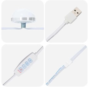 vidaXL Καθρέφτης τουαλέτας Ορθογώνιος Μαύρη Οξυά 80 x 15 x 18 εκ.