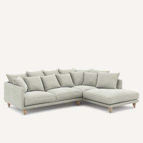 Γωνιακός καναπές από βελούδο stonewashed, Lazare