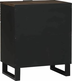 vidaXL Κομοδίνο Καρυδιά 50 x 33 x 60 εκ Επεξεργασμένο Ξύλο