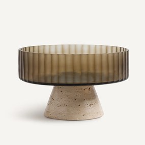 Μπολ με πόδι από γυαλί και τραβερτίνη, Trapani