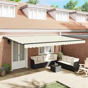 vidaXL Σκελετός Τέντας Κρεμ 500 x 300 εκ Πολυεστέρας με Επικάλυψη PU