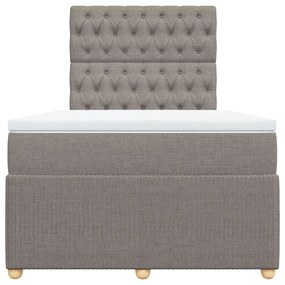 Κρεβάτι Boxspring με Στρώμα Taupe 120x190 εκ. Υφασμάτινο - Μπεζ-Γκρι