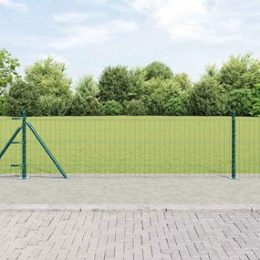 vidaXL Euro Fence με 7 Φλαντζωτούς Πόλους 0.4x10 μ Γαλβανισμένος Χάλυβας