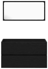 vidaXL Σετ Επίπλων Μπάνιου 2 pcs Μαύρη Οξυά 80 x 38.5 x 45 cm
