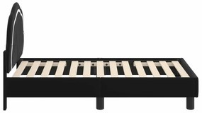 vidaXL Κρεβατική βάση για παιδιά με προσκέφαλο Μαύρο 70 x 140 cm