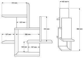 Ραφιέρα Τοίχου Nogara σε Φυσικό - Λευκό 62.6x14.5x66.2εκ. 62.6x14.5x66.2 εκ.