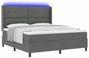 vidaXL Κρεβάτι με ελατήρια με στρώμα Σκούρο γκρι 180 x 200 cm ύφασμα