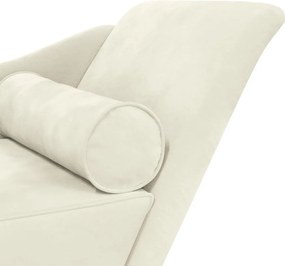 vidaXL Ανάκλιντρο Κρεμ Υφασμάτινο με Βελούδινο
