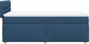 vidaXL Κρεβάτι Boxspring με Στρώμα Μπλε 80x200 εκ. Υφασμάτινο