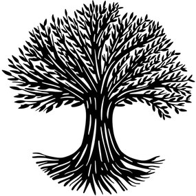 Διακοσμητικό Τοίχου Monumental Tree 899SKL2471 67x68cm Black Wallity Μέταλλο