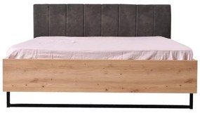 Ξύλινο Κρεβάτι Sardinia 160 Artisan Oak - Μαύρο 160x200 εκ. 177.5x212x94 εκ.