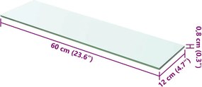vidaXL Ράφια Πάνελ 2 τεμ. Διάφανα 60 x 12 εκ. Γυάλινα