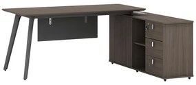 Work reversible desk professional Denith charcoal-walnut 160x140x75cm 160x140x75 εκ.